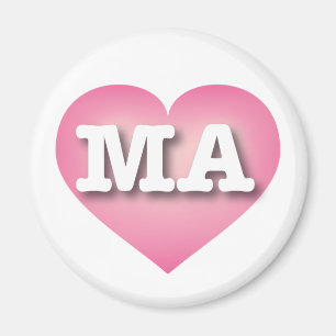 Imã Massachusetts Pink Fade Heart - Big Love