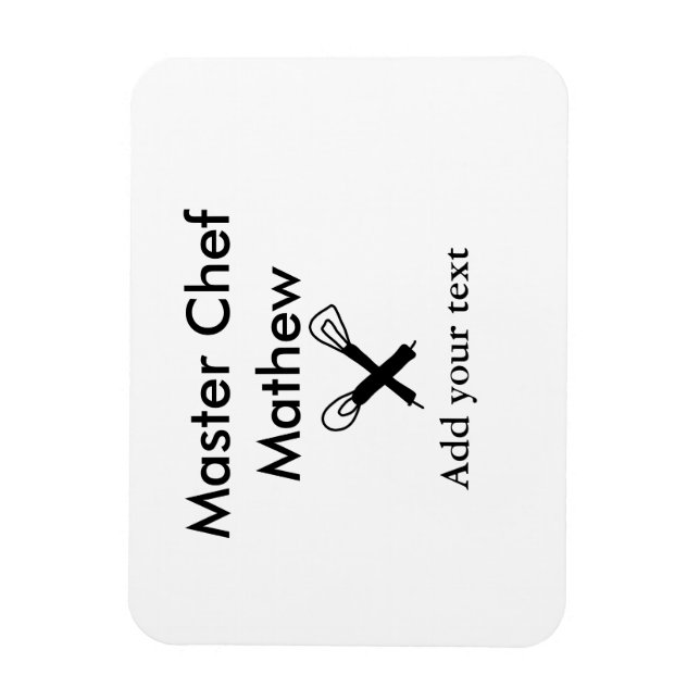Ímã Master chef cozinha padaria cozinheira adiciona te (Vertical)