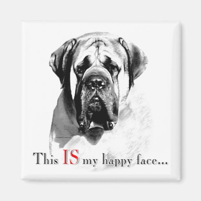 Imã Mastiff Happy Face Magnet (Frente)