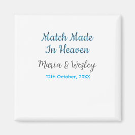 Imã Match made in heaven blue black couple name date