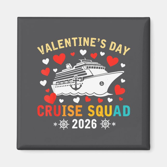 Imã Matching Valentines Cruise Squad 2026 Cruise Ship  (Frente)