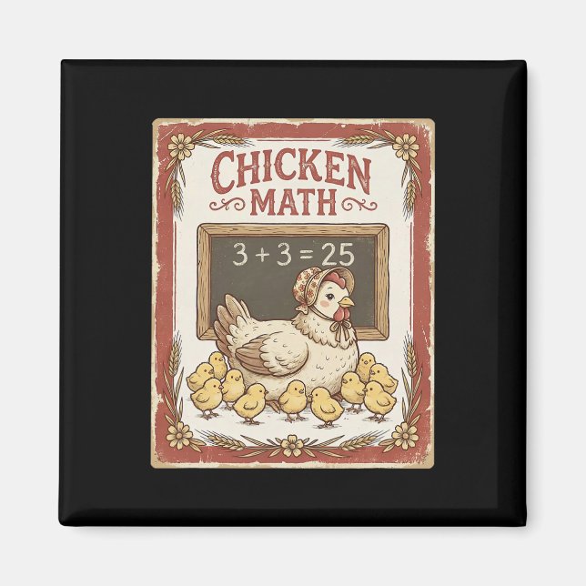 Imã Matemática de Frango Equação Engraçada de Quadro N (Frente)