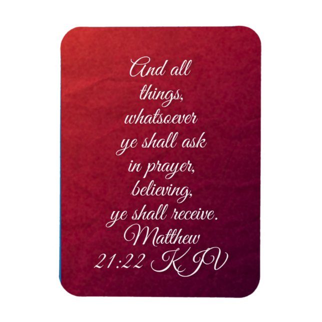 Ímã Mateus 21:22 Versículo da Bíblia KJV (Vertical)