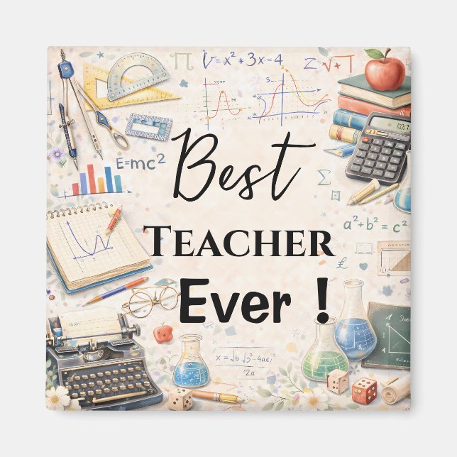 Imã Math Teacher Thank You Gifts | End of School Year (Frente)