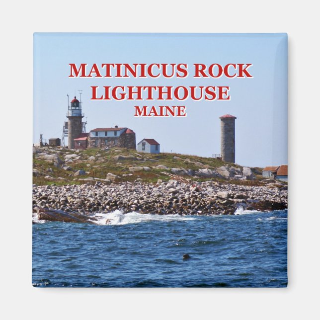 Imã Matinicus Rock Lighthouse, Maine Magnet (Frente)