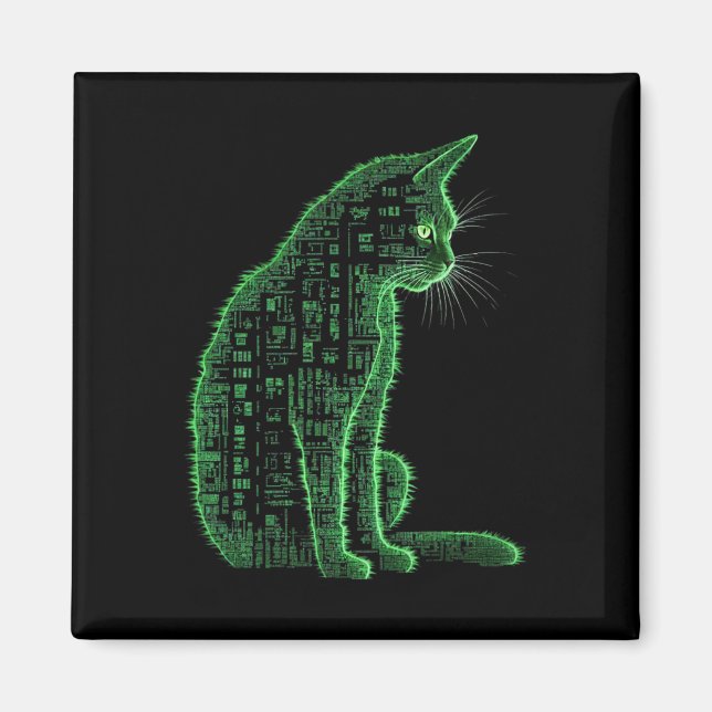 Imã Matrix Cat Art (Frente)