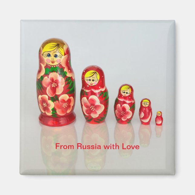 Imã Matryoshka russa empilhando bonecas (Frente)