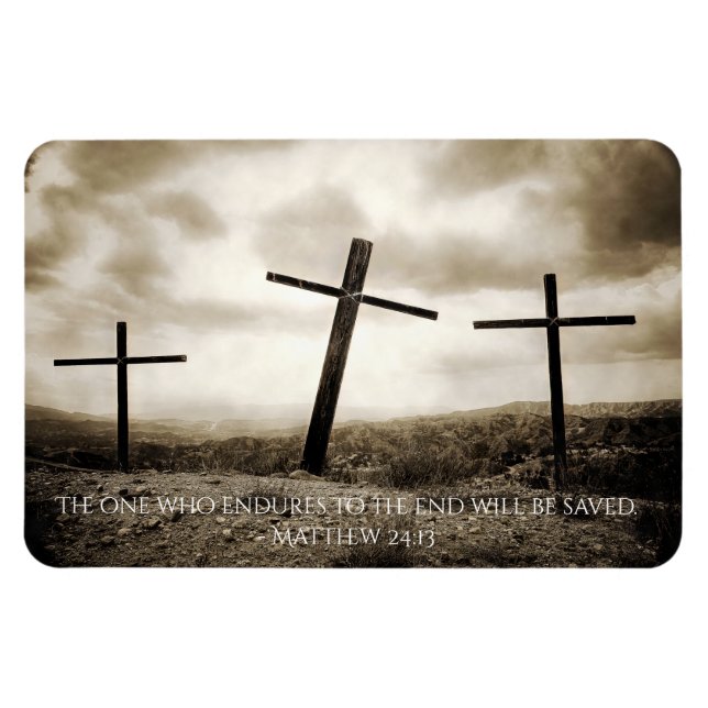 Ímã MATTHEW 24:13 Magneta flexível (Horizontal)