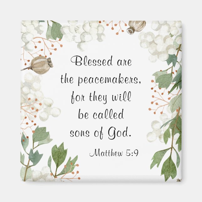 Imã Matthew 5 9 Bendito são os Peacemakers Beatitudes (Frente)