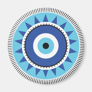 Imã Mau grego azul branco