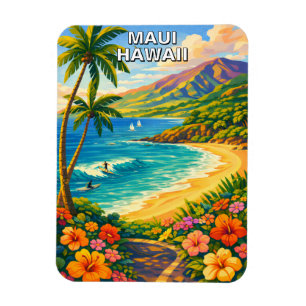 Ímã Maui Havaí Costa Tropical Viagem Vintage