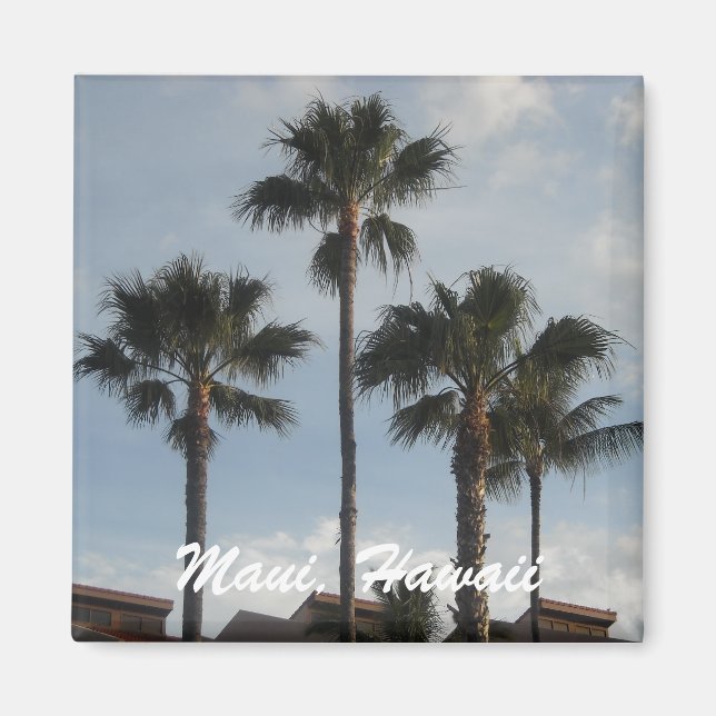 Imã Maui Hawaii Palm Trees (Frente)