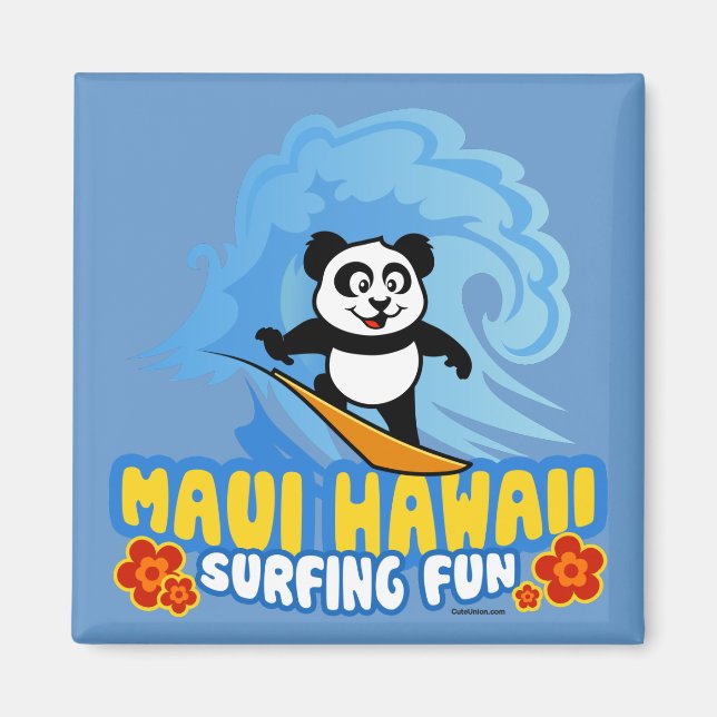 Imã Maui Surfing Panda (Frente)