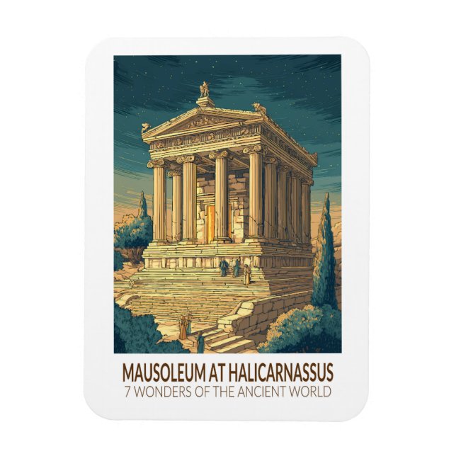 Ímã Mausoléu de Halicarnasso 7 Maravilhas do Mundo (Vertical)