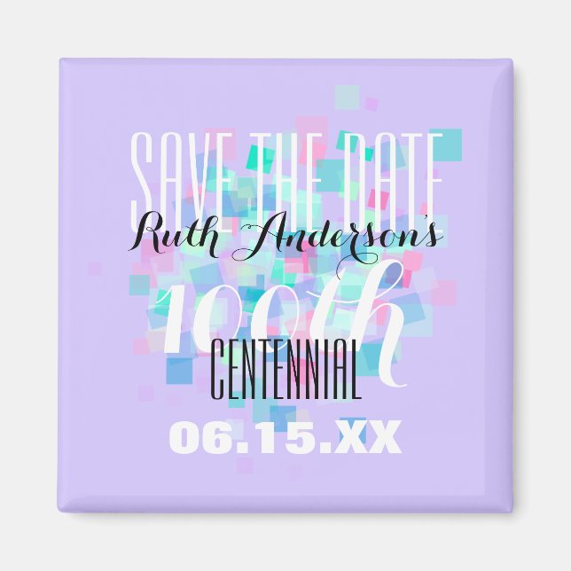 Imã Mauve Save the date Centennial Personalised Magnet (Frente)
