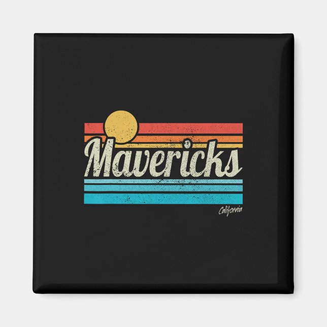 Imã Mavericks California Retro Sunset Surf Trip I Love (Frente)