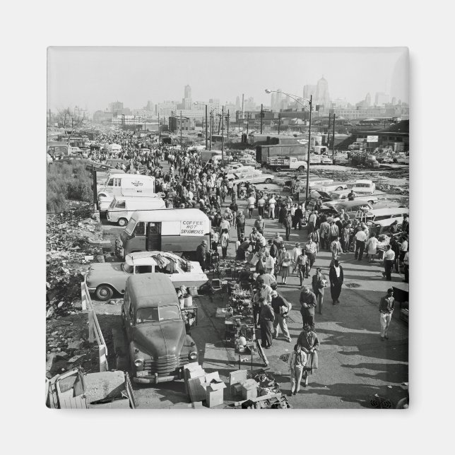 Imã Maxwell Street Chicago Circa 1950's Flea Market T (Frente)