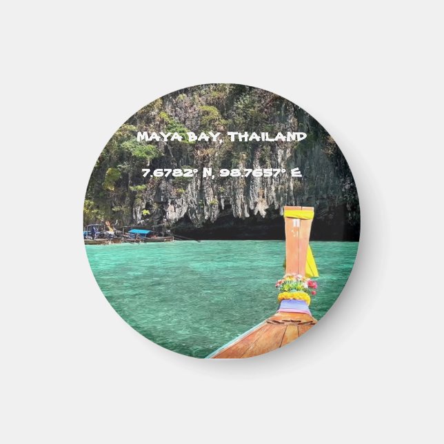 Imã Maya Bay Thailand GPS Magnet (Frente)
