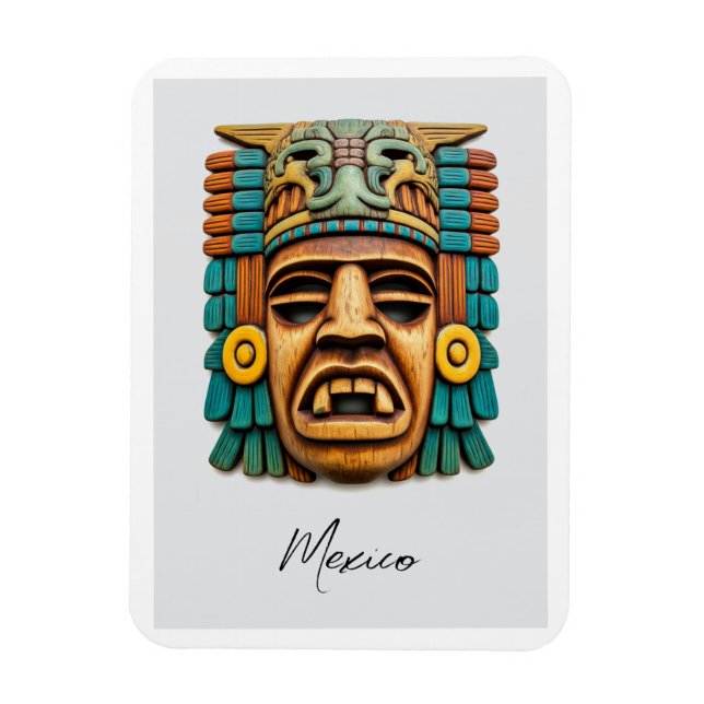 Ímã Mayan Mask Viagem do México (Vertical)
