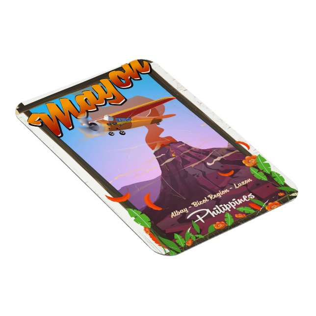 Ímã Mayon Volcano filipine aventura poster (Lado Direito)
