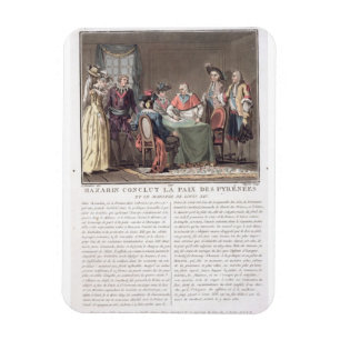 Ímã Mazarin cardinal (1602-61) conclui a paz de