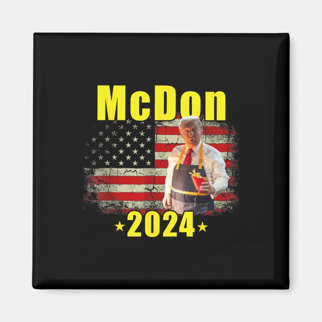 Imã Mcdon 2024 Engraçado Donald Trump Batata Frita Coz (Frente)