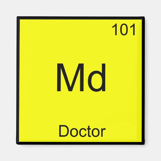 Imã Md - Símbolo de Elemento de Química Médica Engraça (Frente)