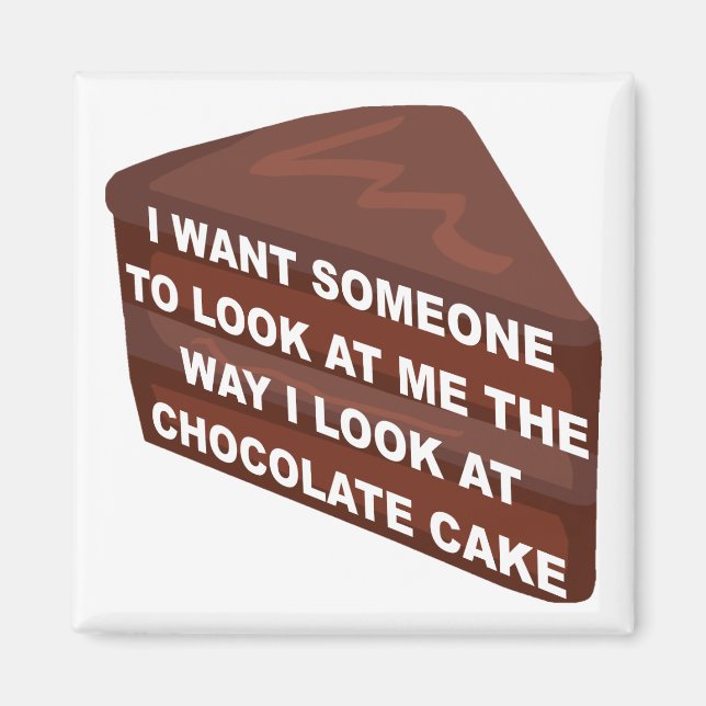 Imã Me Ame Como Bolo de Chocolate Ímã de Geladeira Eng (Frente)
