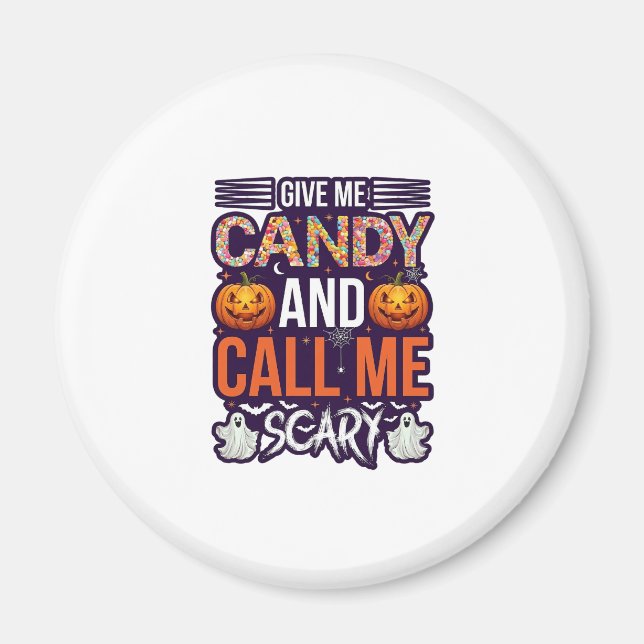 Imã Me Dê Doces Chamada Assustadora Abóbora de Hallowe (Frente)