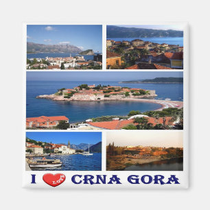 Imã ME - Montenegro - I Love - Collage Mosaic