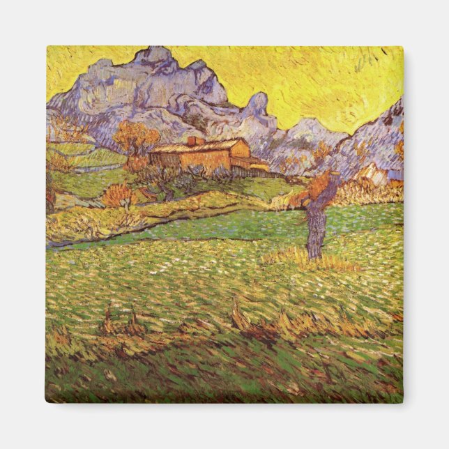 Imã Meadow em Montanhas por Vincent van Gogh (Frente)