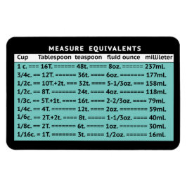 Ímã Measure Equivalents MCM Aqua Refrigerator Magnet