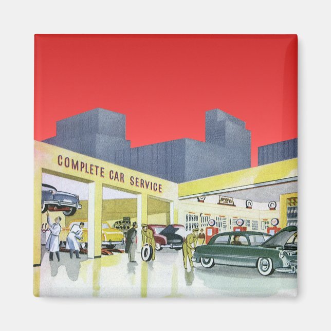 Imã Mecânica Automática Vintage - Garagem Completa do  (Frente)