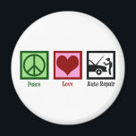 Imã Mecânico do Compro de Reparo Automático de Corte<br><div class="desc">Reparo Automático de Paz e Amor. Um presente legal de reparador de automóveis para um mecânico de automóveis num compro mecânico automóvel,  técnico de veículos ou departamento de serviços que conserta carros.</div>