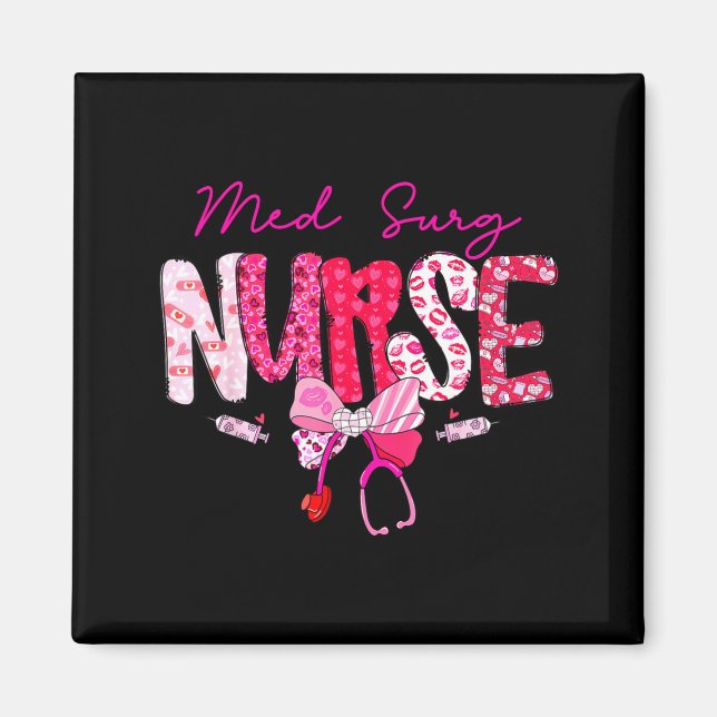 Imã Med Surg Nurse Valentine's Day Stethoscope Coquett (Frente)