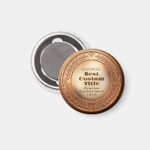 Imã Medalha de Bronze Realista 3D Personalizável e Pre