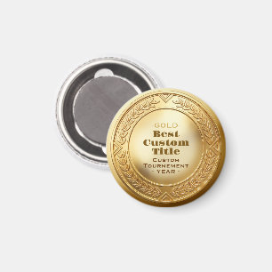 Imã Medalha de Ouro Realista 3D Personalizável e Premi