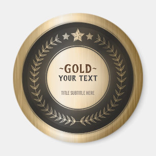 Imã MEDALHA DIY IMPRESSÃO PERSONALIZADA Ouro #1 Campeã