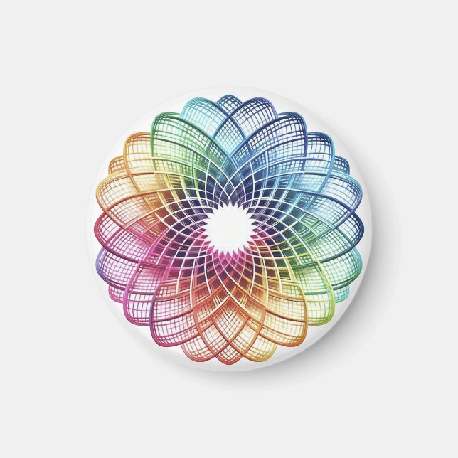 Imã Medalhão-arco-íris - Abstrato Magnet (Frente)