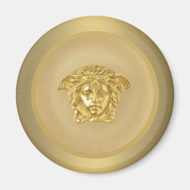 Imã Medalhão Dourado Medusa (Frente)