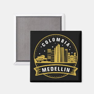 Imã Medellin Colombia Cityscape Dourado