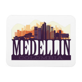 Ímã Medellin Colombia Skyline City Souvenir