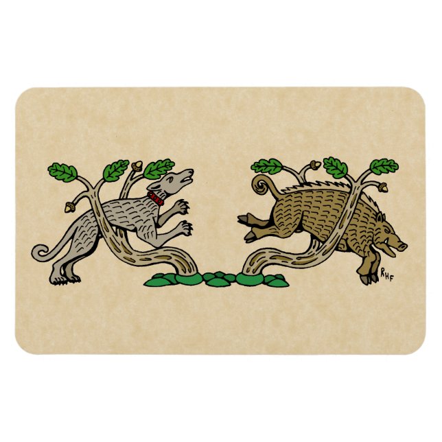 Ímã Medeval Boar Hunt (Horizontal)