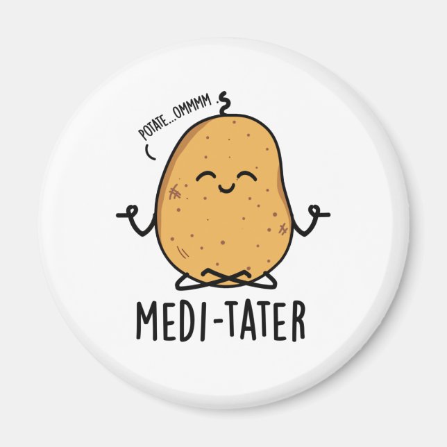 Imã Medi-tater Engraçado Meditando Batata (Frente)