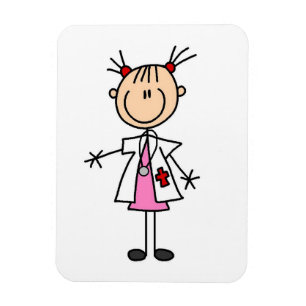 Ímã Médica Figura de Palito Feminina
