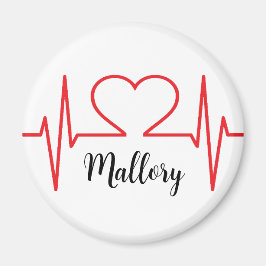 Imã Médica Simples de Coração Personalizada