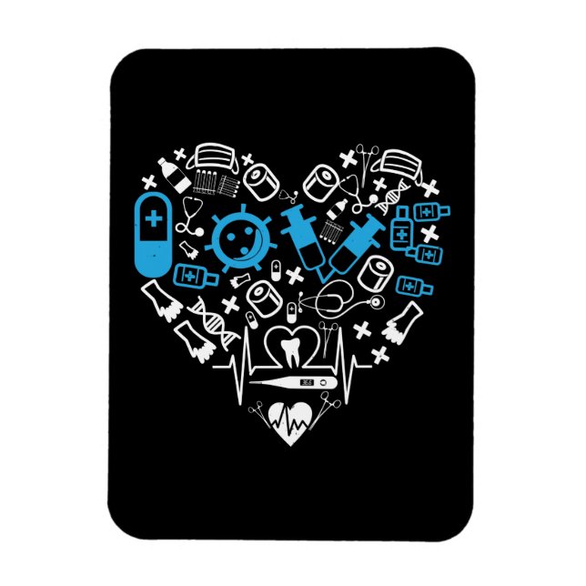 Ímã Medicina - Coração De Equipamento Médico (Vertical)
