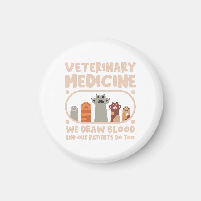 Imã Medicina Veterinária divertida para animais (Frente)