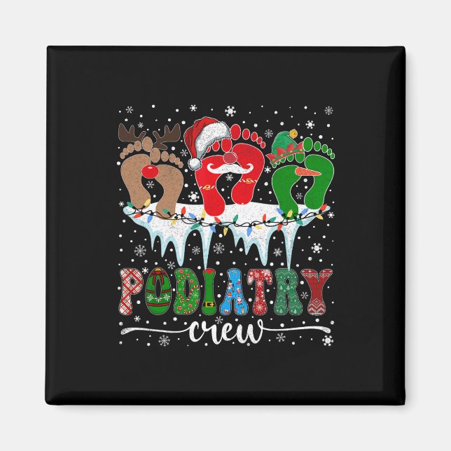 Imã Médico de Pegada de Natal Podiatrista Cre (Frente)