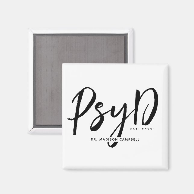 Imã Médico de PsyD Personalizado (Front/Back)